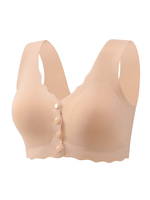 Women's Front Closure Everyday Bra Post Surgery Compression Bra Comfort Wireless Seamless Push Up Bra Full Coverage Back Smoothing No Underwire Bralettes