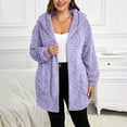 thumbnail image 1 of Joau Women's Fuzzy Fleece Open Front Hooded Cardigans Soft Warm Plush Long Jackets Winter Coats Oversized Sweaters Outerwear with Pockets, 1 of 9