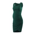 thumbnail image 1 of Joau Women's Maternity Bodycon Tank Dress Side Ruched Summer Sleeveless Round Neck Dress Pregnancy Clothes for Casual Wear or Baby Shower, 1 of 4