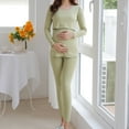 thumbnail image 1 of Joau Women's Maternity Nursing Pajama Set Double Layer Long Sleeve Soft Sleepwear Hospital Labor Delivery Pjs Breastfeeding Thermal Underwear Pregnancy Clothes, 1 of 8
