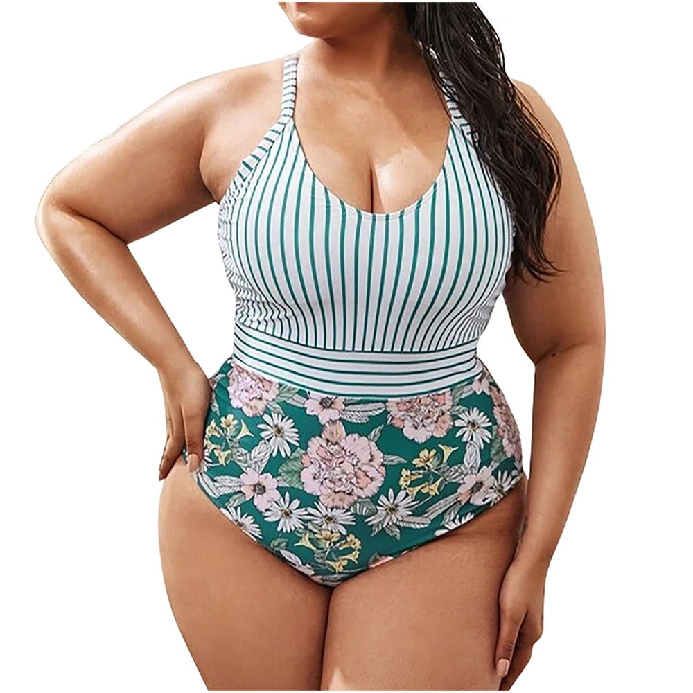 Joau Women's Plus Swimsuit, Women's Plus Size One Piece Ruched Tummy Control Suit Swimwear Bikini - Walmart.com
