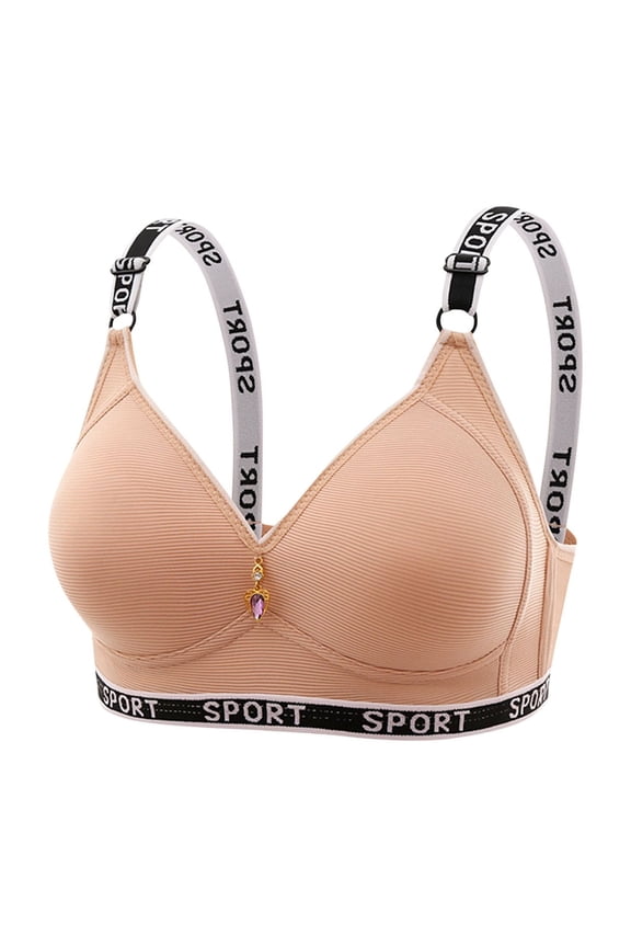 Women's Push Up Everyday Bras V Neck Comfortable Lightly Lined Wireless Bras Full Coverage Supportive Bras Wire Free Basic Bras with Support and Lift