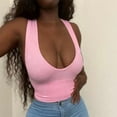 thumbnail image 1 of Joau Women's Tank Tops Ribbed Seamless Yoga Crop Tops Spoon Neck Basic Racerback Rib-Knit Solid Workout Exercise Crop Tank Tops, 1 of 5