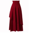 thumbnail image 1 of Joau Womens Halloween Lace Up High Waist Maxi Skirt Fall Winter Steampunk Gothic Long Skirts A-line Stretchy Flared Casual Irregular Skater Skirt, 1 of 3