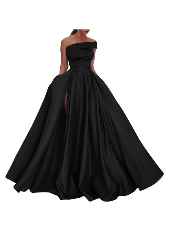 Womens Sexy Off Shoulder High Split Elegant Maxi Dress Prom Gowns for Women Formal Evening Party Cocktail Dresses Bridesmaid Wedding Guest Dress
