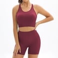 thumbnail image 1 of Joau Workout Sets for Women Matching 2 Piece Seamless Ribbed Racerback Sports Bra Crop Top and High Waist Biker Shorts Yoga Gym Tracksuits Outfits Active Set, 1 of 7