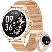 Joautrial Smart Watch, 1.27” Smartwatch with Bluetooth Call/Answer/Message Reminder, 100 Sport Modes, Fitness Tracker Watch Fits for Android & Iphone, Perfect Gift, Gold