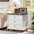 thumbnail image 1 of Joaxswe 24" Wide Nightstand with 3 Drawers, Bedside Table for Bedroom, White, 1 of 7
