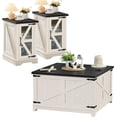 thumbnail image 1 of Joaxswe 3-Piece Coffee Table Set with Flip Top Coffee Table and 2 End Tables, Hidden Storage, Modern Living Room, White, 1 of 9