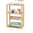 thumbnail image 1 of Joaxswe 3-Tier End Table with Charging Station, Narrow Wooden Side Table with Open Storage Shelf, Side Table Nightstand Sofa Table for Living Room,Natural Oak, 1 of 9