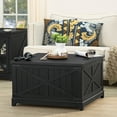 thumbnail image 1 of Joaxswe 31.5" Large Farmhouse Lift Top Coffee Table, Square Wood Living Room Table with Large Hidden Storage, Multi-Function Lift Wooden Barn Door Center Table, Rustic Black, 1 of 6