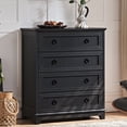 thumbnail image 1 of Joaxswe 4 Drawer Dresser for Bedroom, Black Tall Chest of Drawers Wood Storage Cabinet for Living Room, Hallway, Entryway, Guest Room, 1 of 6