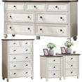 thumbnail image 1 of Joaxswe 4-Piece Bedroom Furniture Set, Nightstand with 3 Drawers, Tall 6-Drawer and Wide 7-Drawer Dresser with Anti-Tip Safety - White, 1 of 8