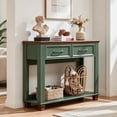 thumbnail image 1 of Joaxswe 46" Farmhouse Console Table, Mid-Century Entryway Table with 2 Drawers for Living Room, Green, 1 of 9