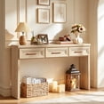 thumbnail image 1 of Joaxswe 47" Mid-Century Console Tables, Entryway Table with Storage for Living Room, Hallway, Natural Wood, 1 of 8