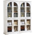 thumbnail image 1 of Joaxswe 72" Tall Arched Cabinet with Glass Doors Set 2, 69" Pantry Storage Cabinets with Adjustable Shelves, Accent Cabinet for Bedroom, Home Office, White, 1 of 9