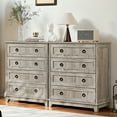 thumbnail image 1 of Joaxswe Farmhouse 4 Drawer Dresser Set of 2, Modern Wood Chest Dresser for Bedroom Living Room Grey Oak, 1 of 6