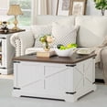 thumbnail image 1 of Joaxswe Farmhouse Lift Top and Storage Wood Coffee Table, White, 1 of 6