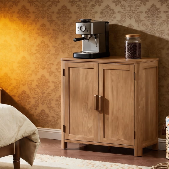 Joaxswe Sideboard Buffet Cabinet with Storage Modern Credenza with Doors and Adjustable Shelves Wood Coffee Bar for Dining Room Living Room Kitchen