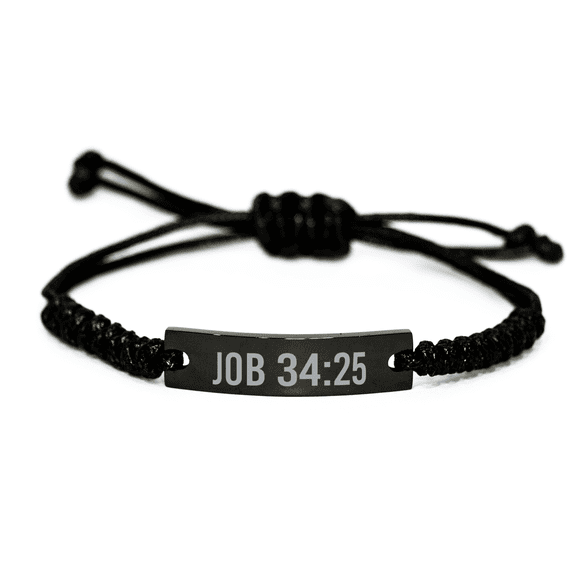 Job 34 25 Bracelet Job 34:25 Gift Bible Verse Scripture Stainless Steel Bracelet