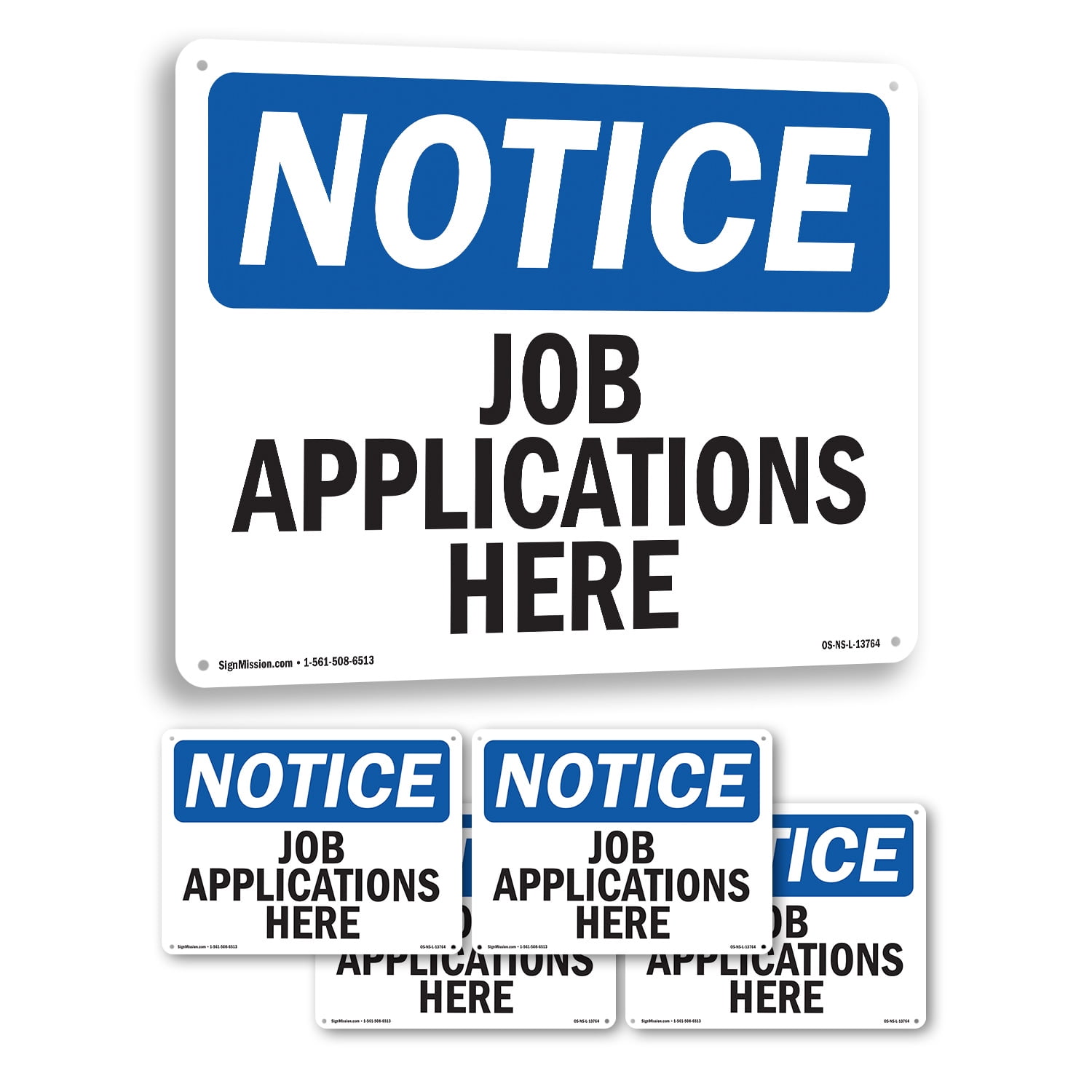 Job Applications Here OSHA Notice Rigid Plastic Sign 10 Inch x 7 Inch ...