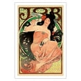 thumbnail image 1 of Job - Cigarette Rolling Papers Advertisement - Art Nouveau - Vintage Advertising Poster by Alphonse Mucha c.1898 - Fine Art Matte Paper Print (Unframed) 30x44in, 1 of 4
