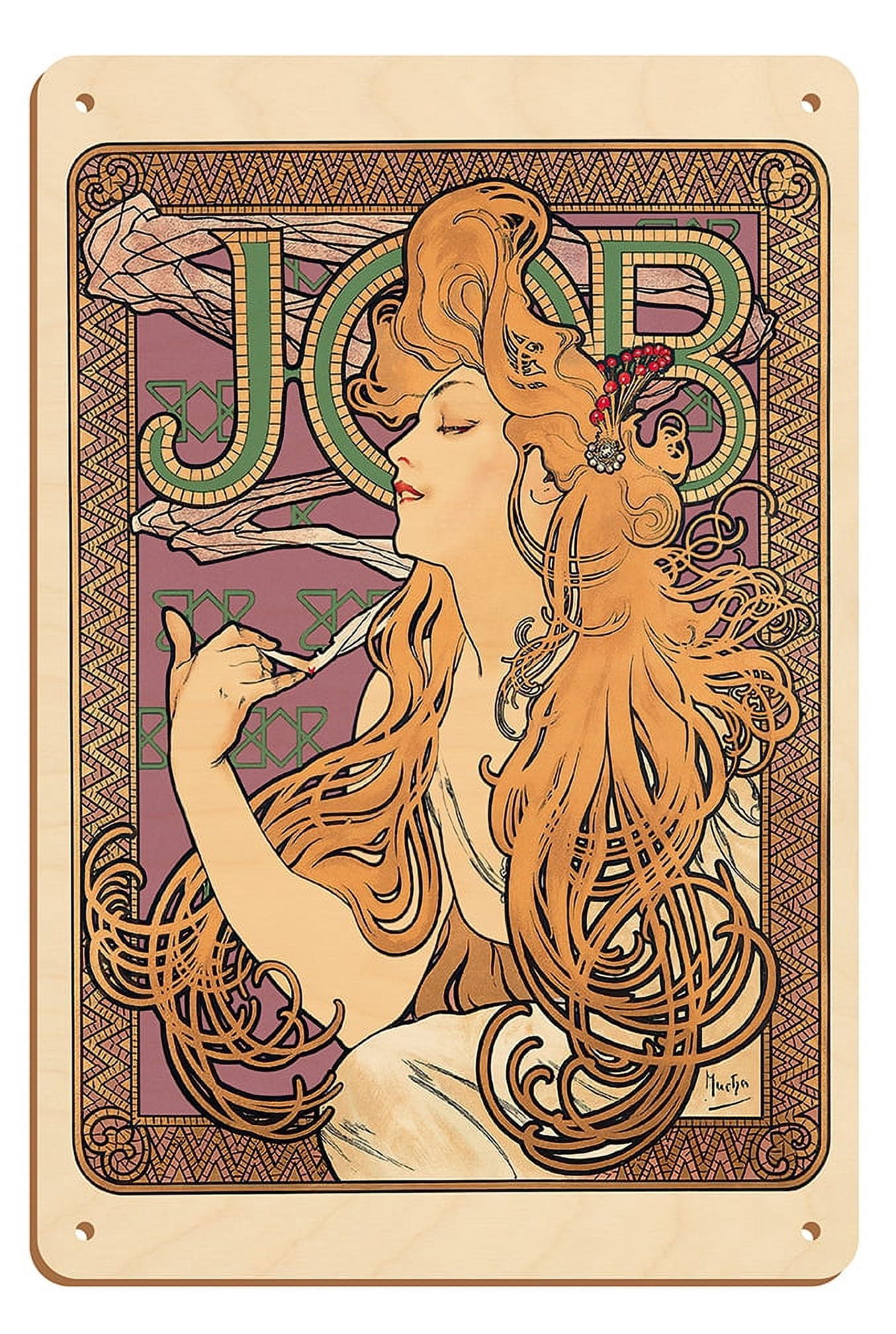 Job Cigarette Rolling Papers - Vintage France Advertising Poster by  Alphonse Mucha c.1900