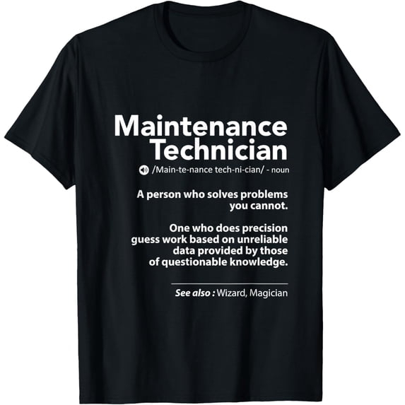 Job Definition Funny Sarcastic Maintenance Technician Wizard T-Shirt