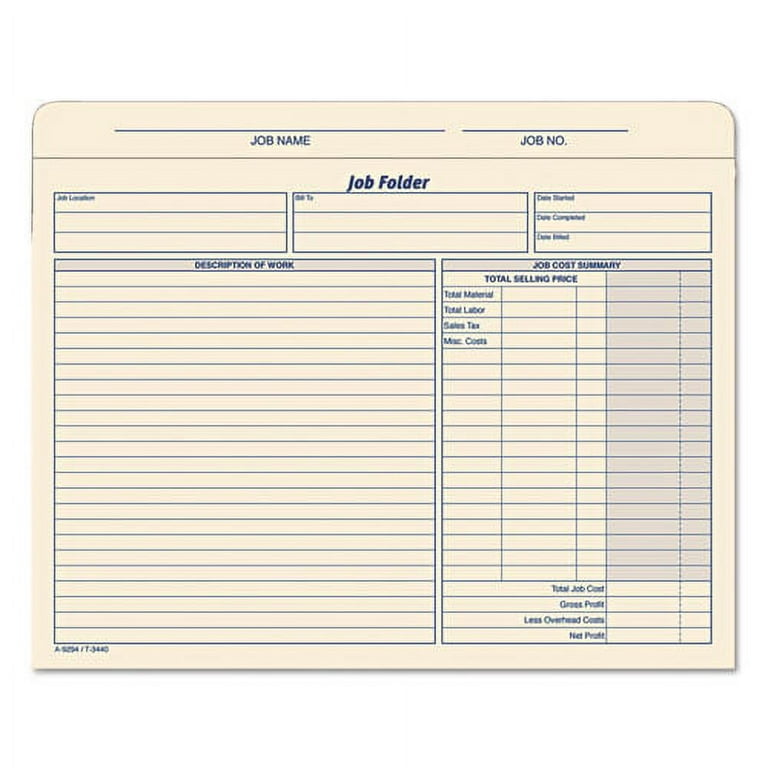 Job Folder, Straight Tabs, Letter Size, Manila, 20/Pack Job Folder, Straight Tabs, Letter Size, Manila, 20/Pack
