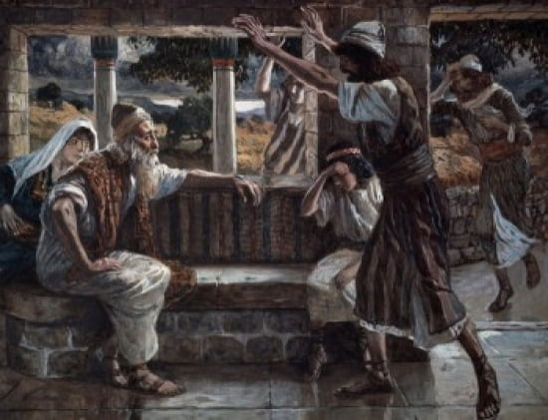 Job Hears Bad Tidings James Tissot (1836-1902 French) Jewish Museum New York Canvas Art - James Tissot (24 x 36)
