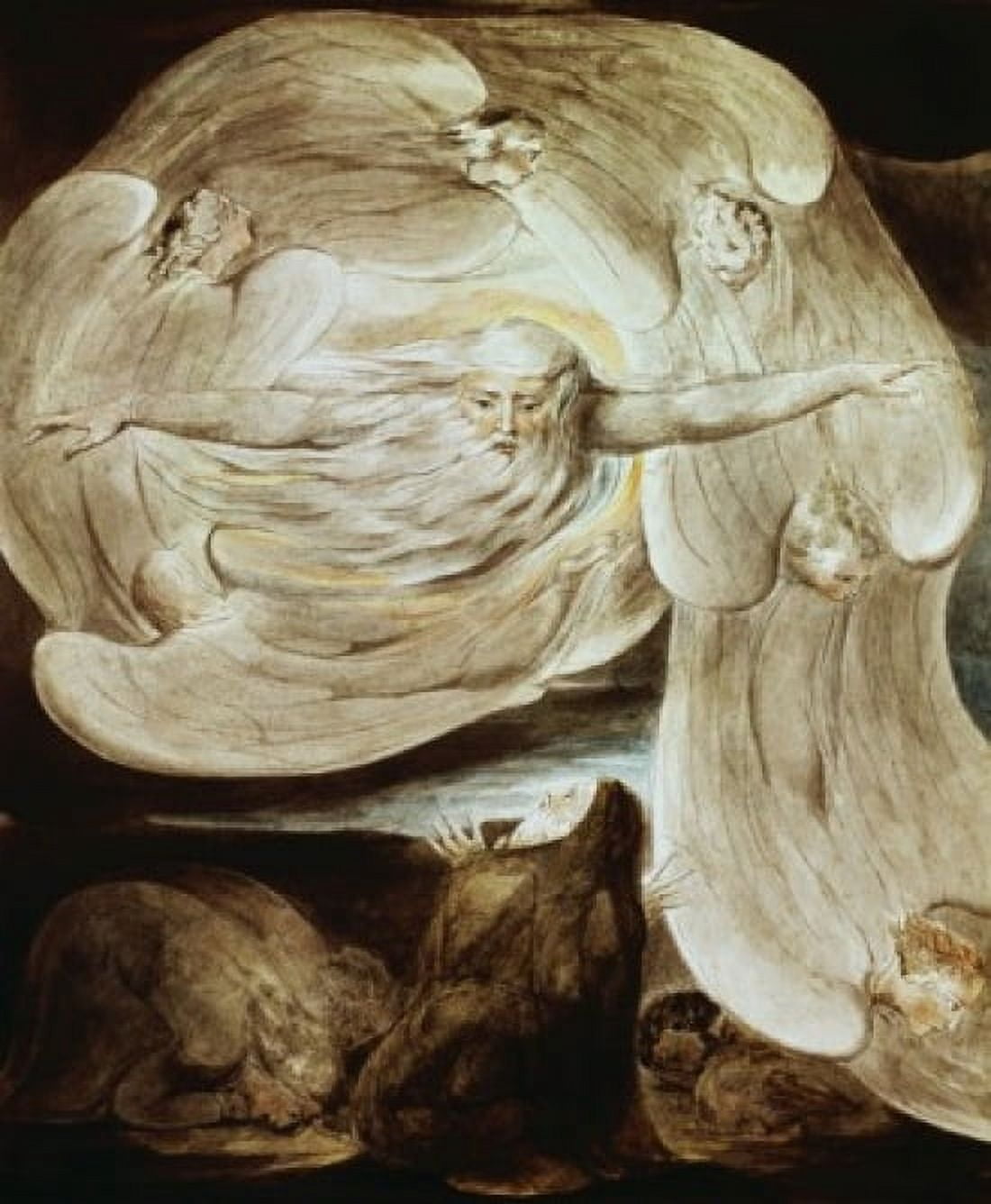 Job and the Whirlwind William Blake (1757-1827British) Canvas Art - William Blake (24 x 36)