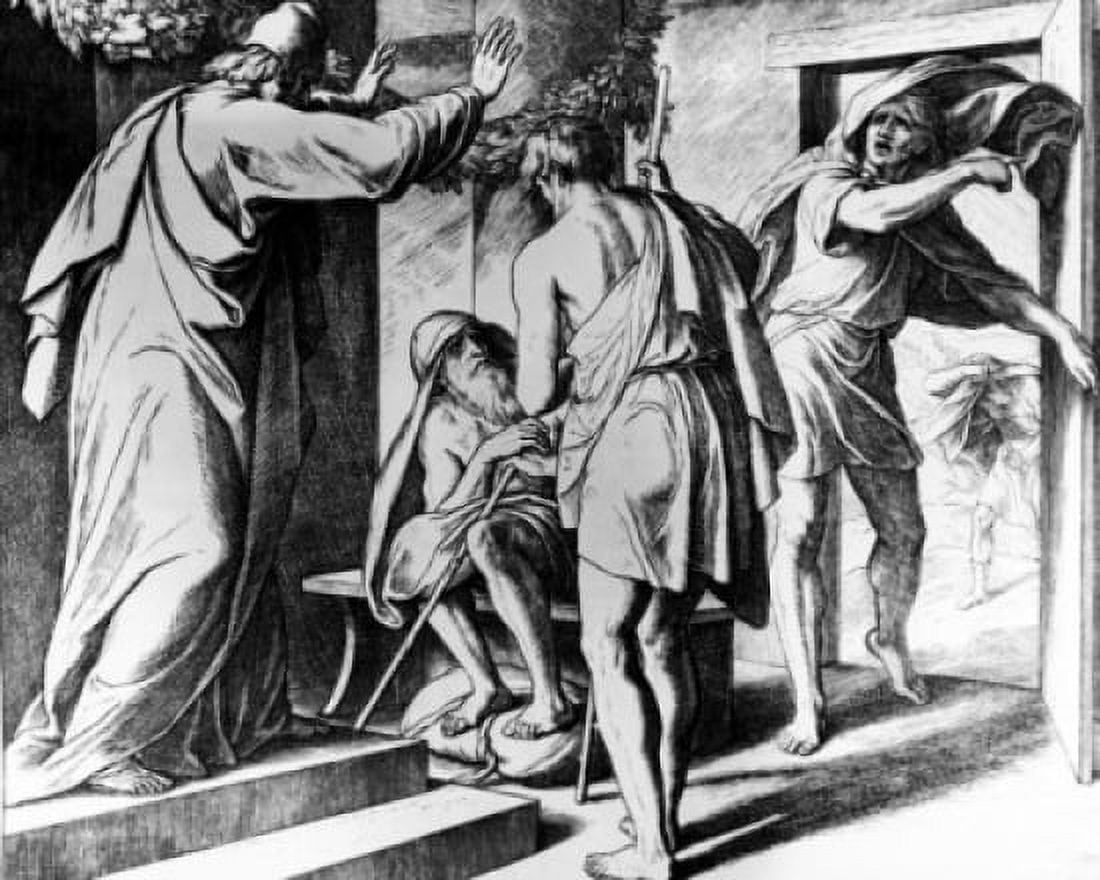 Job in His Affliction Blesses God by Julius Schnorr von Carolsfeld 1794-1872 Canvas Art - Julius Schnorr von Carolsfeld (18 x 24)