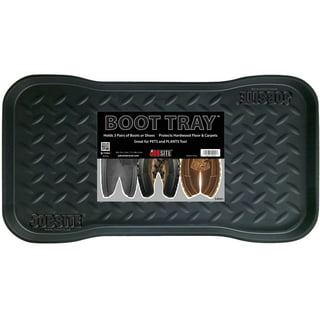 Aumket Boot Tray for Entryway Indoor ,16.8x 12.8 Inch Black Shoe Mat Trays,Boot  Drying Mat ,Dirt Rug, Dog Water Mat 