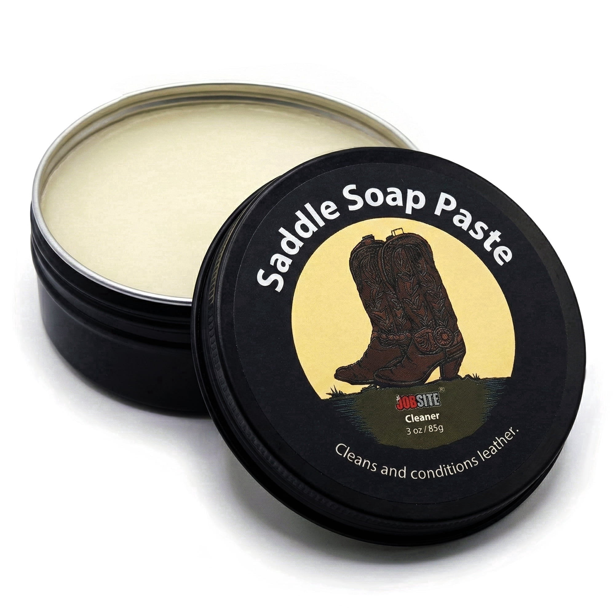 JobSite Saddle Soap Leather Cleaner & Conditioner, Clear, 3 oz, 1 Count