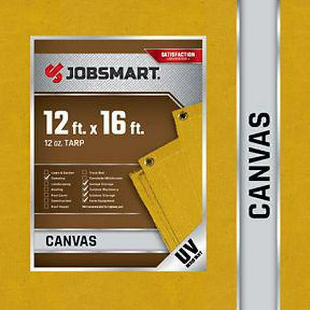 JobSmart 12 ft. x 16 ft. Canvas Tarp, Yellow