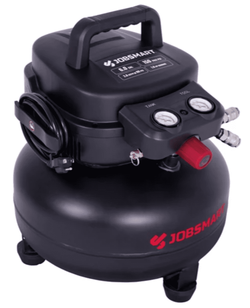 JobSmart 1.0 HP 6 gal Pancake Air Compressor, 2.6 CFM at 90 PSI, 150