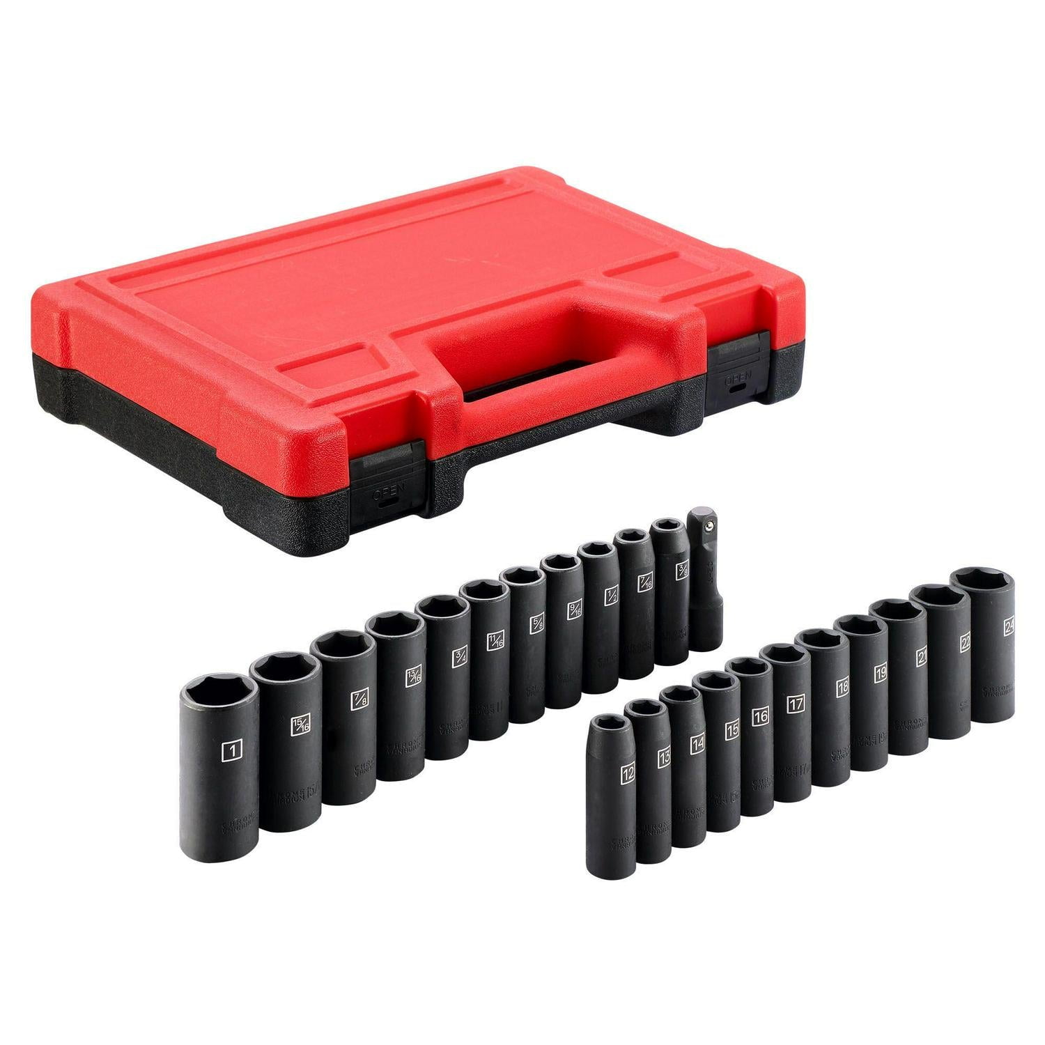 JobSmart 23 Piece 1 2 in. dr. Impact Socket Set