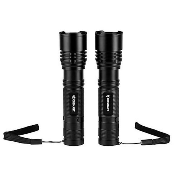 JobSmart BMFL2377 500-Lumen Aluminum LED Flashlights Black 2-Pack, 8.66" Length
