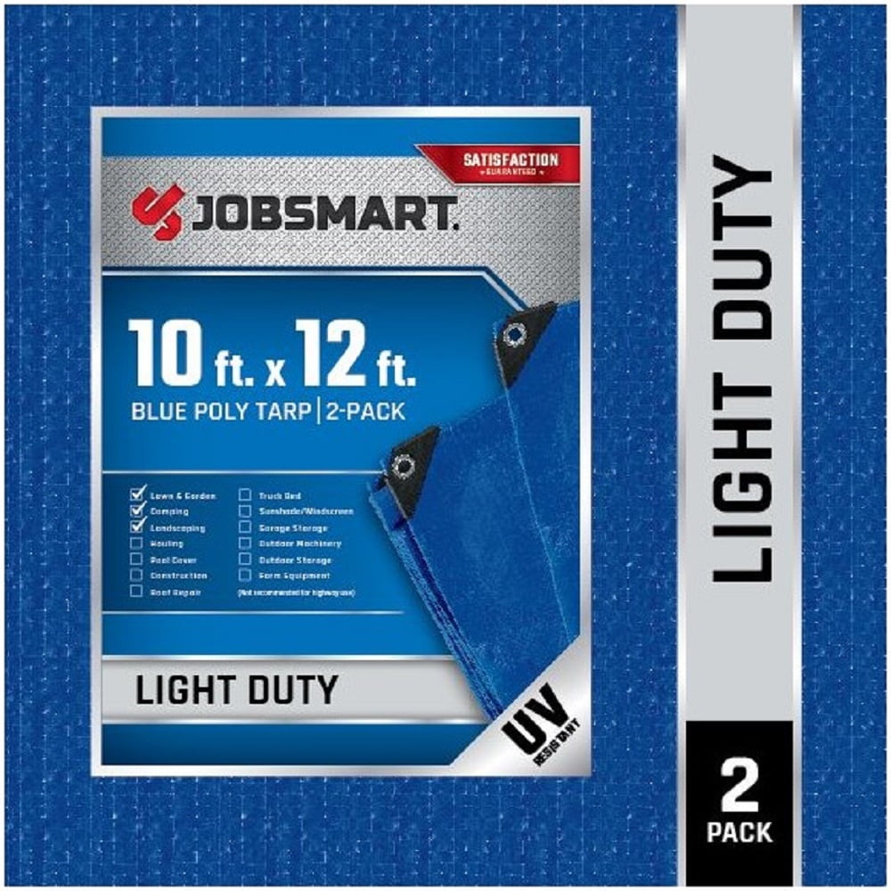 JobSmart KSB2PK1012 Indoor and Outdoor Blue Tarp 10 ft. x 12