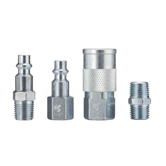 JobSmart STM8T016 4-Piece 1/4 in. NPT Connector Kit, 90 PSI