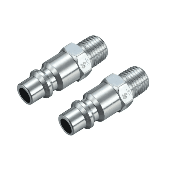 JobSmart STM8T022 3/8 in. I/M x 1/4 in. Male NPT Plugs, 300 PSI, 2 Pack