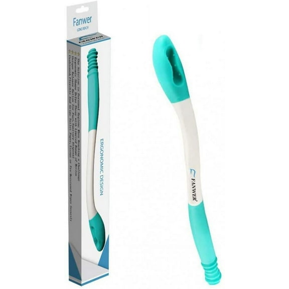 Jobar Long Reach Comfort Wipe, Plastic, Ergonomic Handle, White/Green, 1 Count