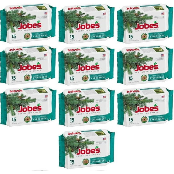 Jobe's 01611 15 Pack Evergreen Tree & Shrub Fertilizer Spikes - Quantity of 10