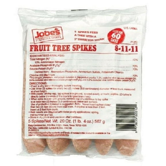 Jobe's 02012 5-Count Pack of 8-11-11 Fruit Tree Fertilizer / Food Spikes