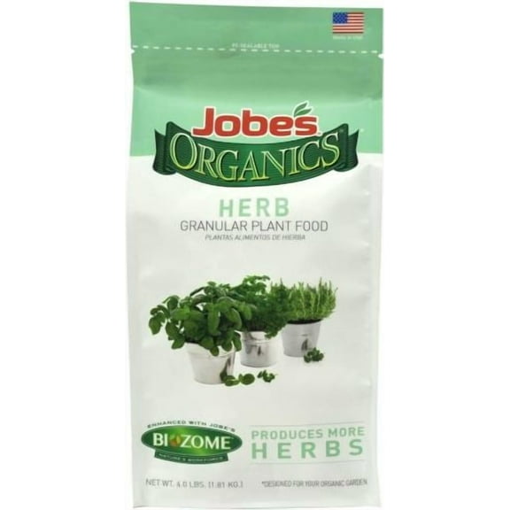 Jobe's 09127 4 LB Bag of 4-4-3 Organic Herb Plant Food Fertilizer