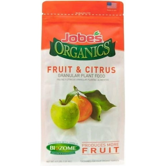 Jobe's 09226 4 LB Bag of 3-5-5 Organic Fruit & Citrus Plant Food Fertilizer