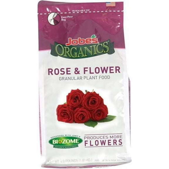 Jobe's 09426 4 LB Bag of 3-5-3 Organic Rose Fertilizer