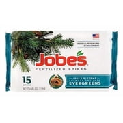 4-pack Jobes Evergreen Fertilizer Spikes, 15 Spikes 4 Pack   Outdoor & Indoor Plant Use, Easy Application