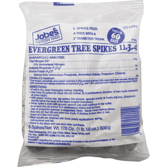 Jobe's Evergreen Tree Spikes - Pack of 4 Residential Use, Standard Application