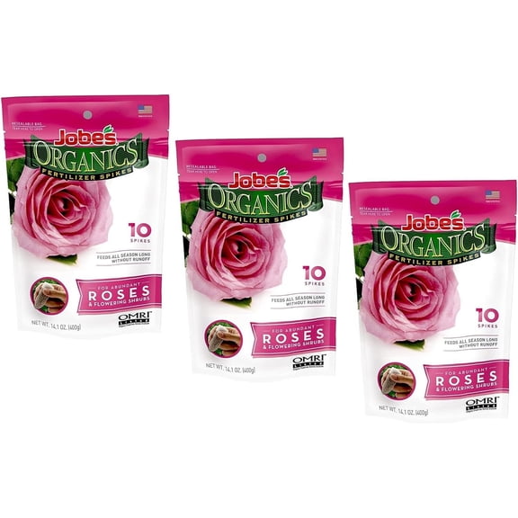 Jobe's Organics Fertilizer Spikes For Roses, Flowering Shrubs 10 pk 04128